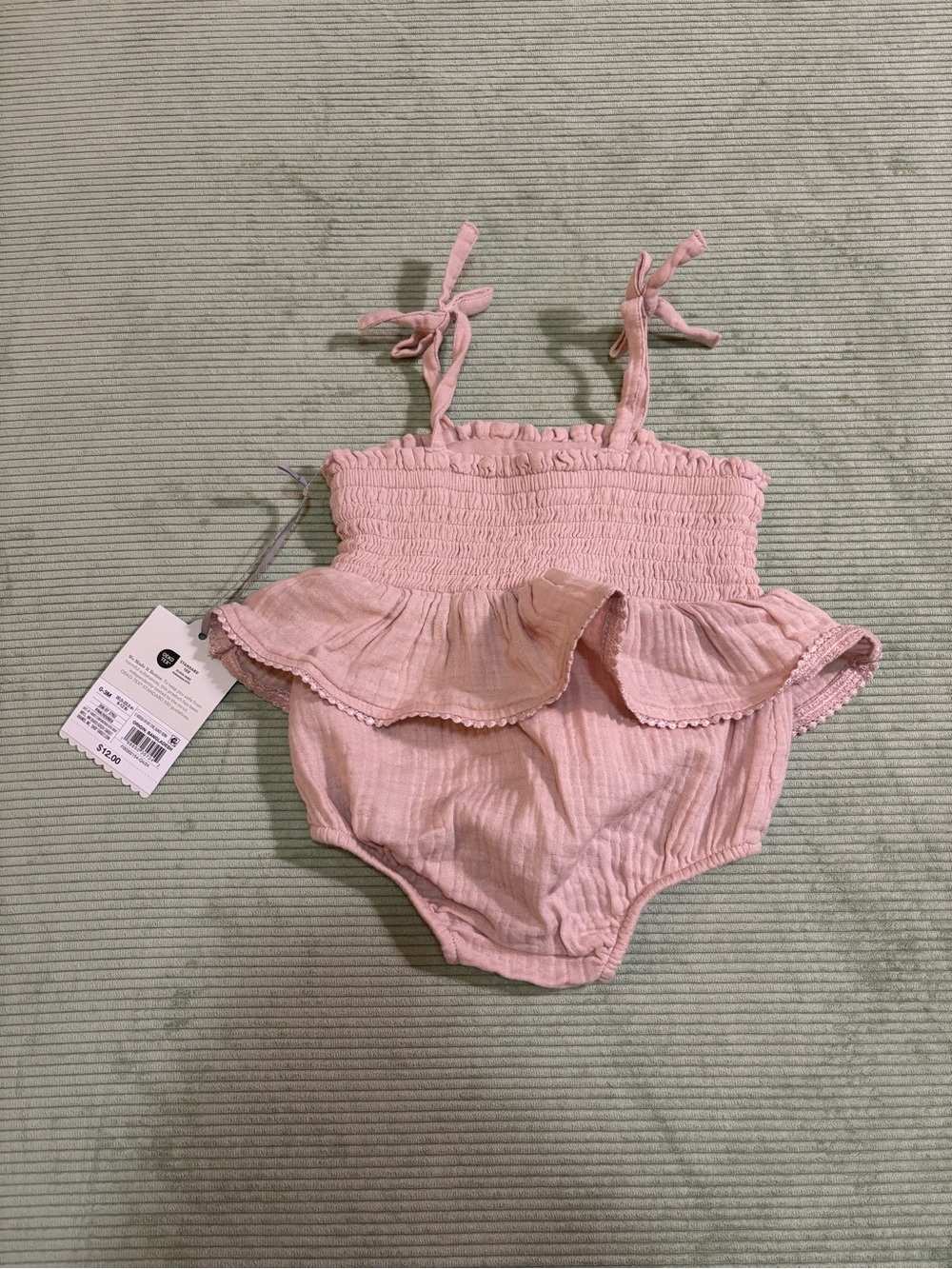 cloud island Pink Ruffle Baby Romper